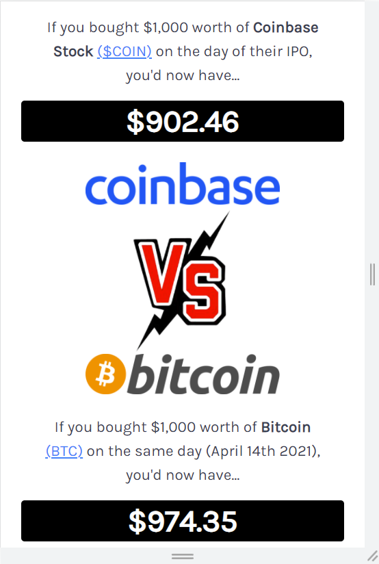 Coinbase VS Bitcoin gallery image