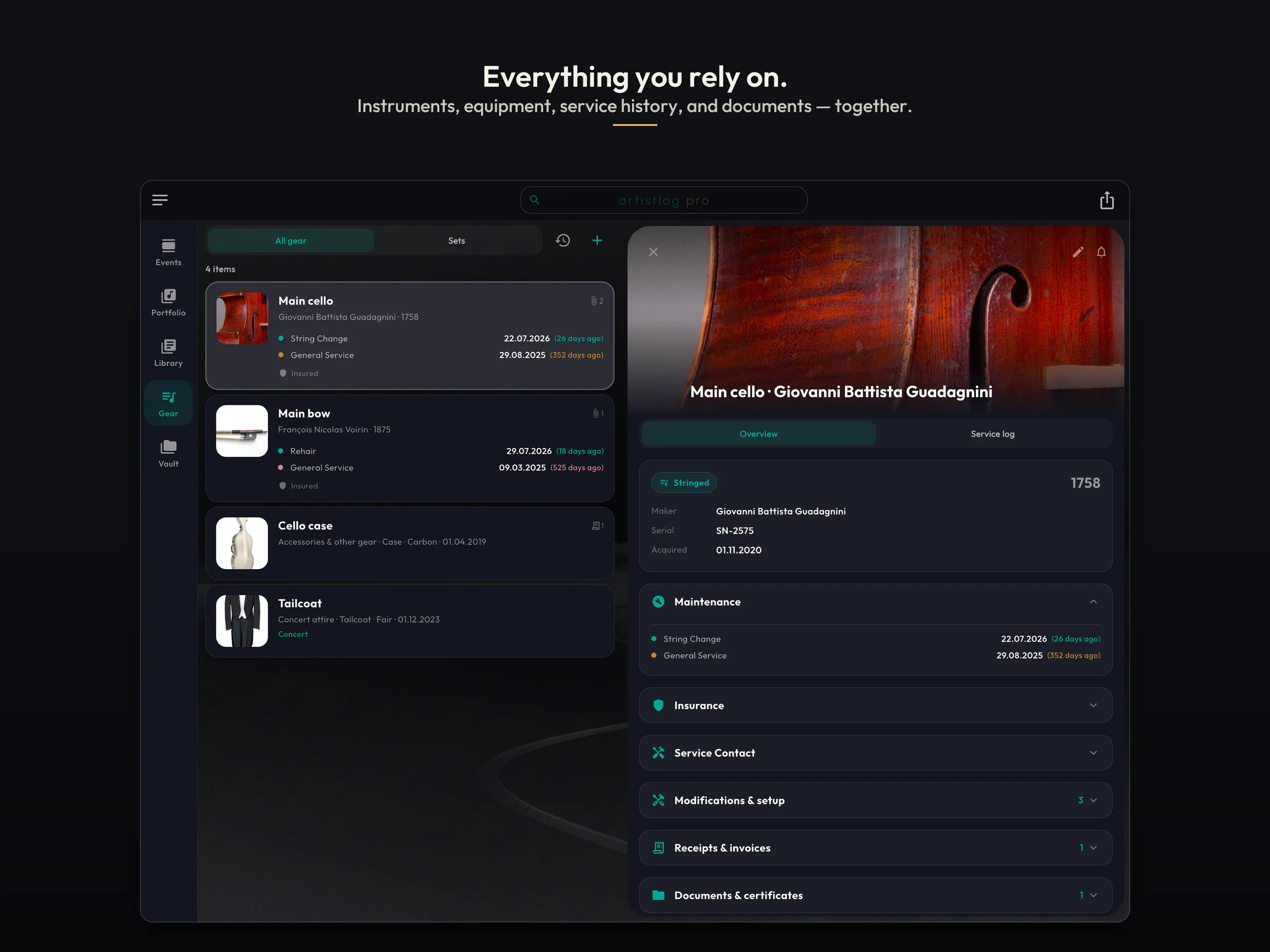 ArtistLog - Concerts, repertoire & gear gallery image