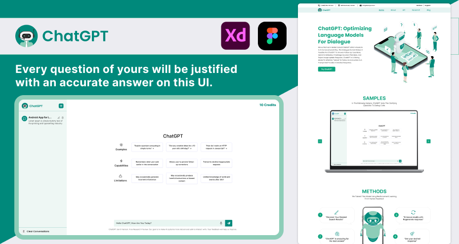 Media Chatgpt ui kit - Reka Bentuk Figma Laman Web Chatgpt berasaskan AI 3