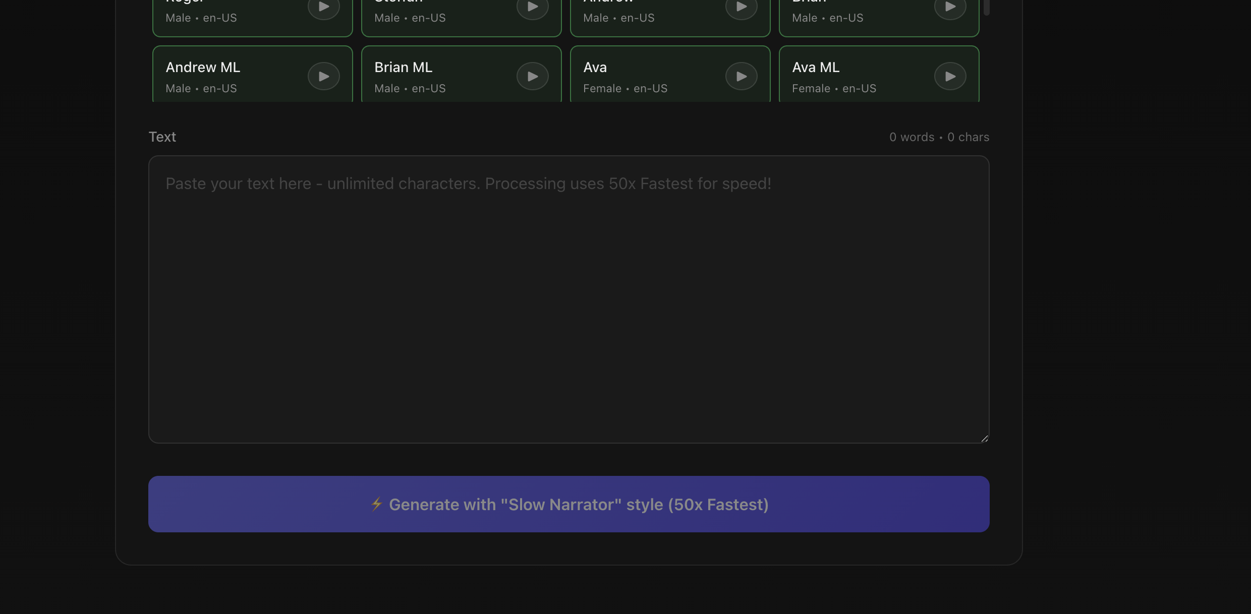 Unlimited Free Text to Speech - Main product screenshot demonstrating key features and user interface