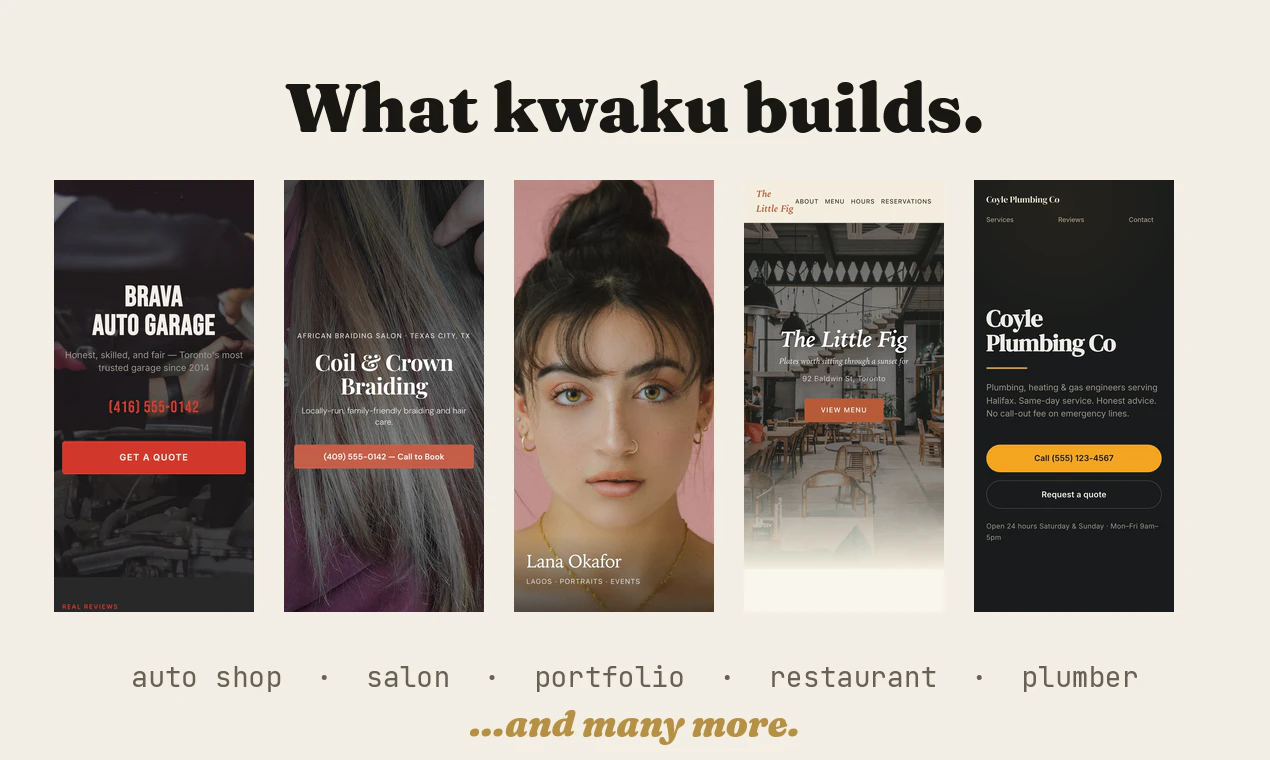 Kwaku — Zero-subscription web builder 截图 3