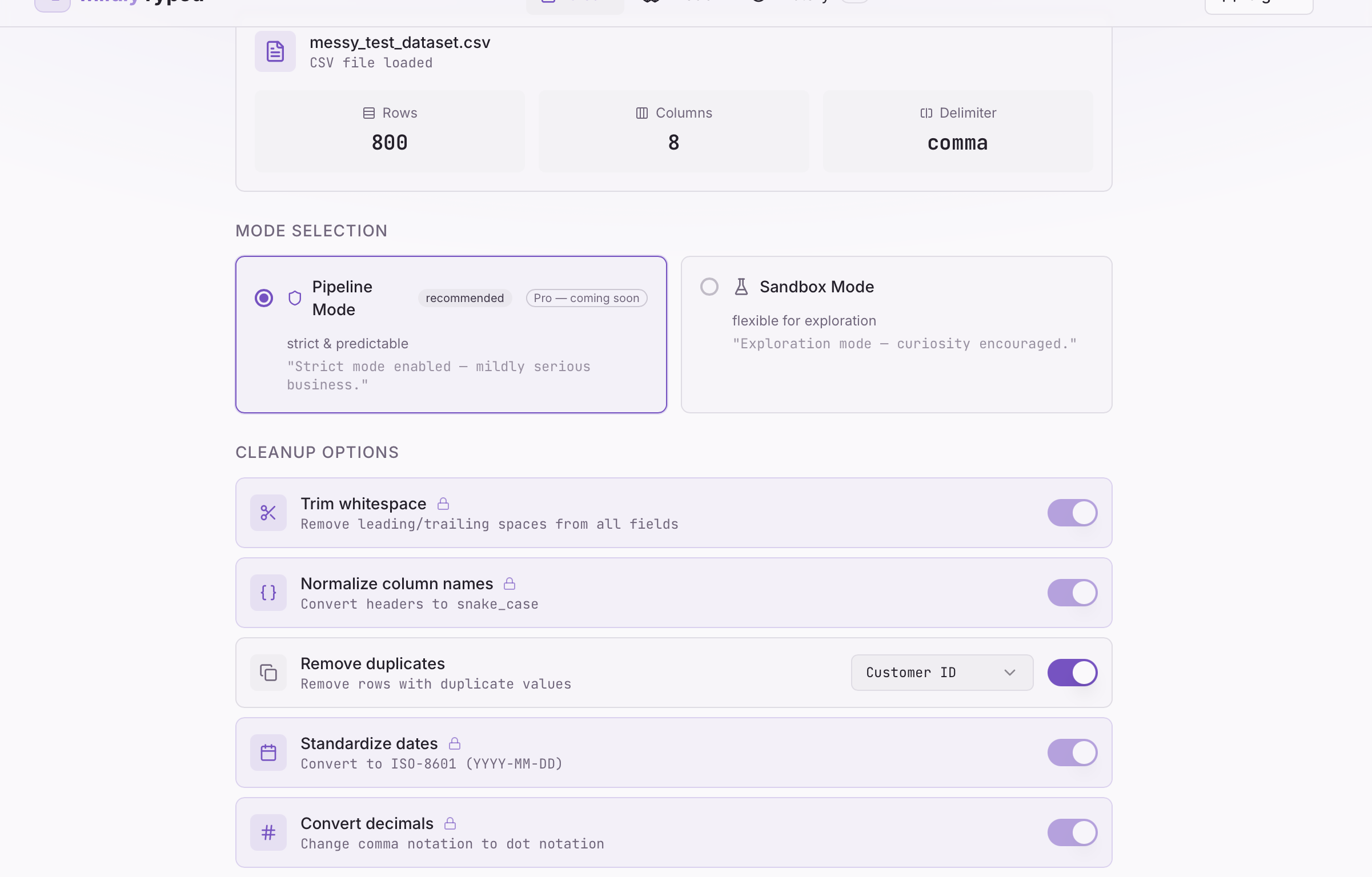 MildlyTyped - Screenshot 3 showing product features and functionality