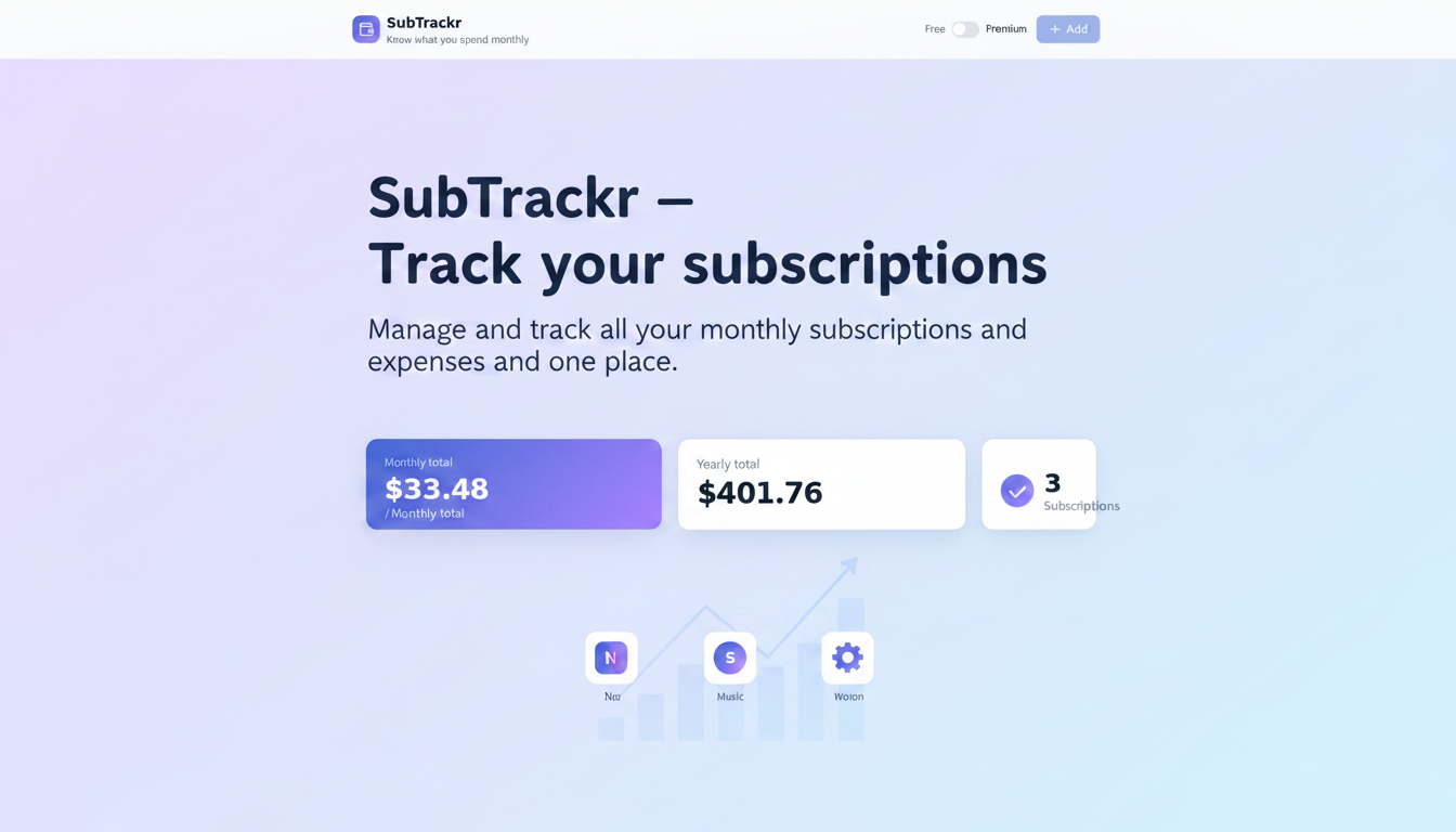 SubTrackr — Track your subscriptions gallery image