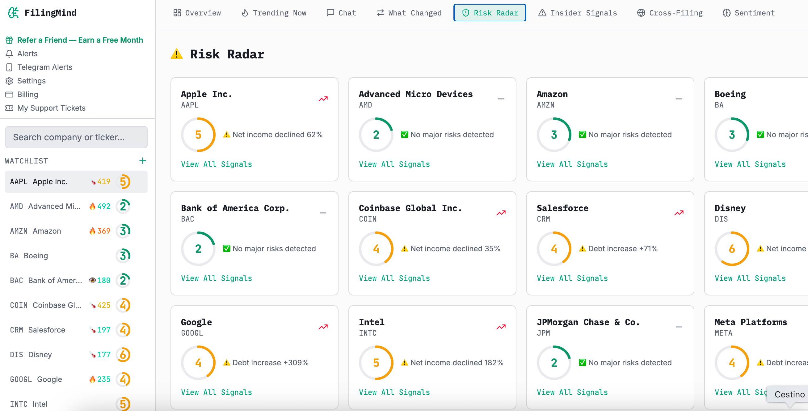 FilingMind AI SEC filing intelligence gallery image