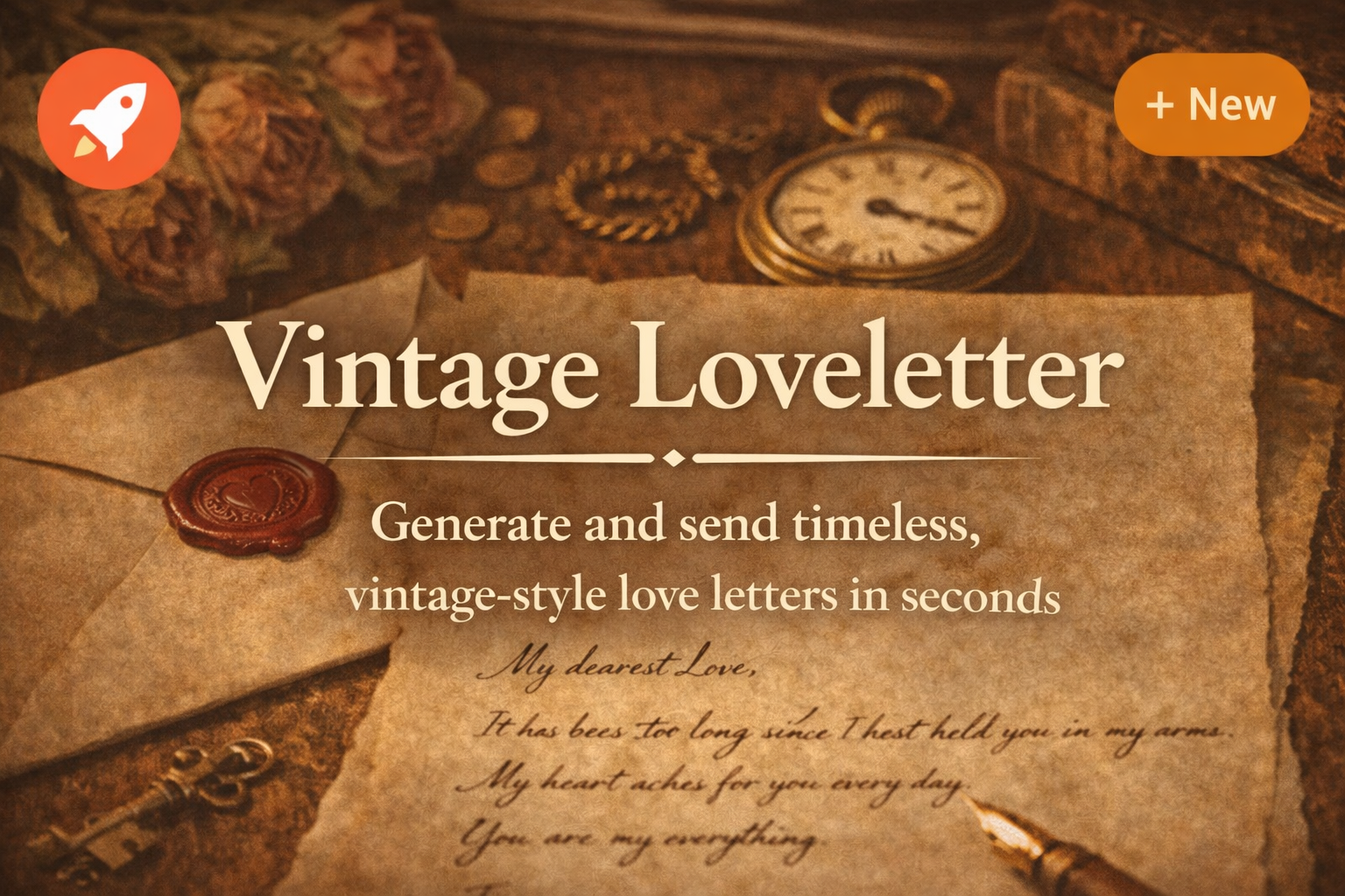 Vintage Loveletter - Product Hunt launch logo and brand identity