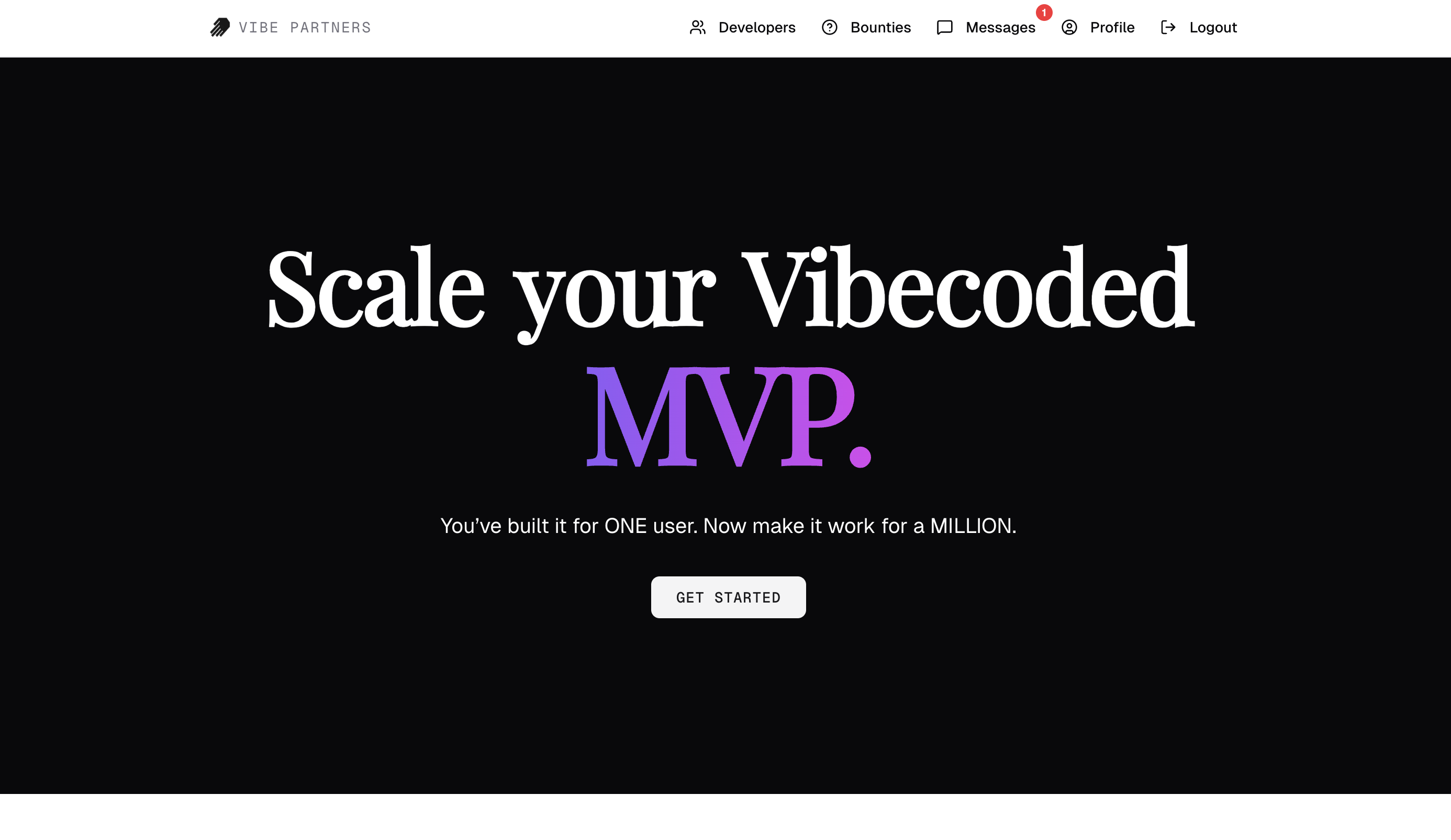 Vibe Partners - Main product screenshot demonstrating key features and user interface