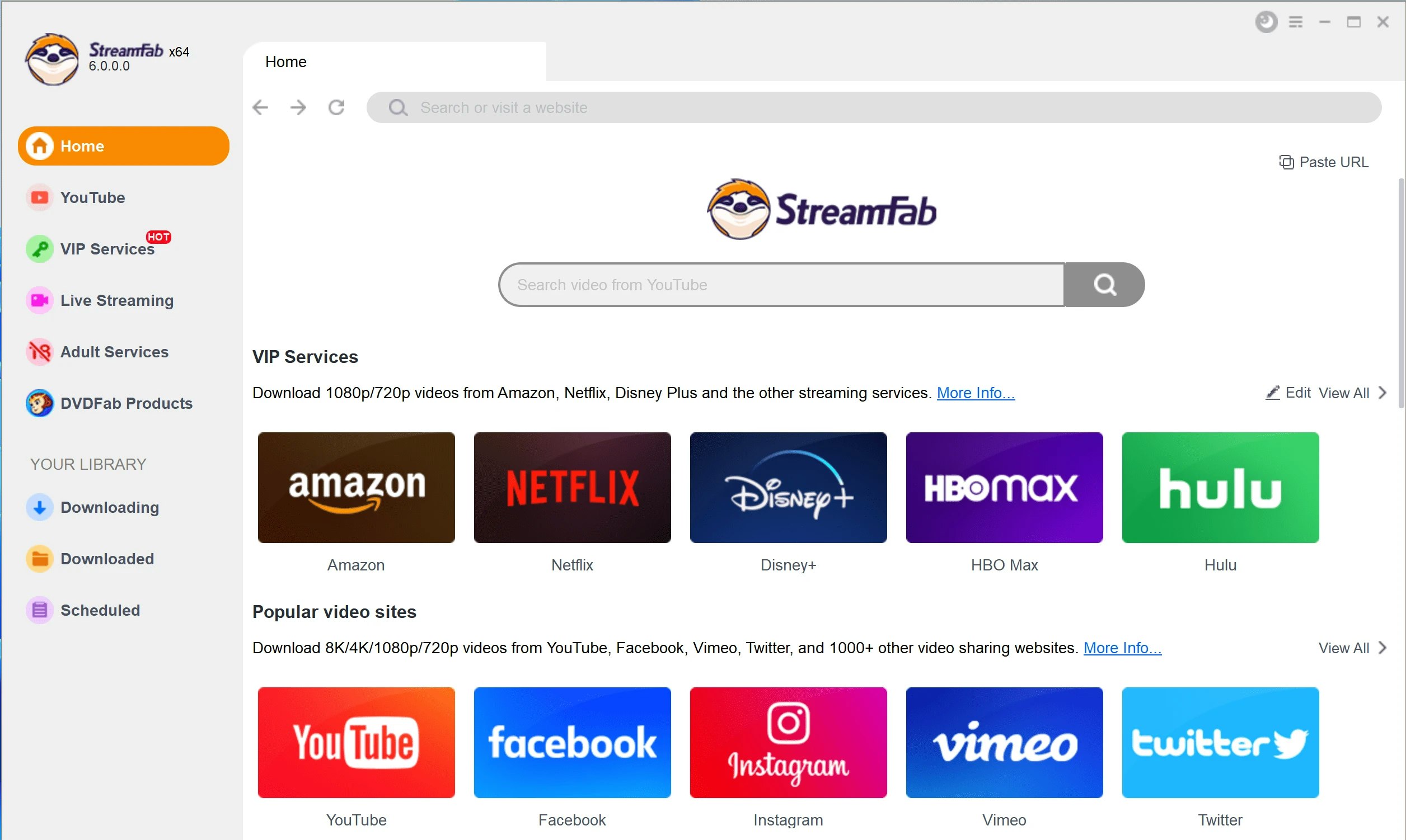 StreamFab YouTube Downloader - Laden Sie Video/Musik von YouTube, Facebook und 1000 Websites herunter. Medien 1