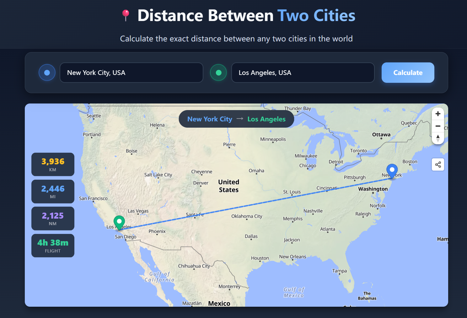 CityDistance.io gallery image