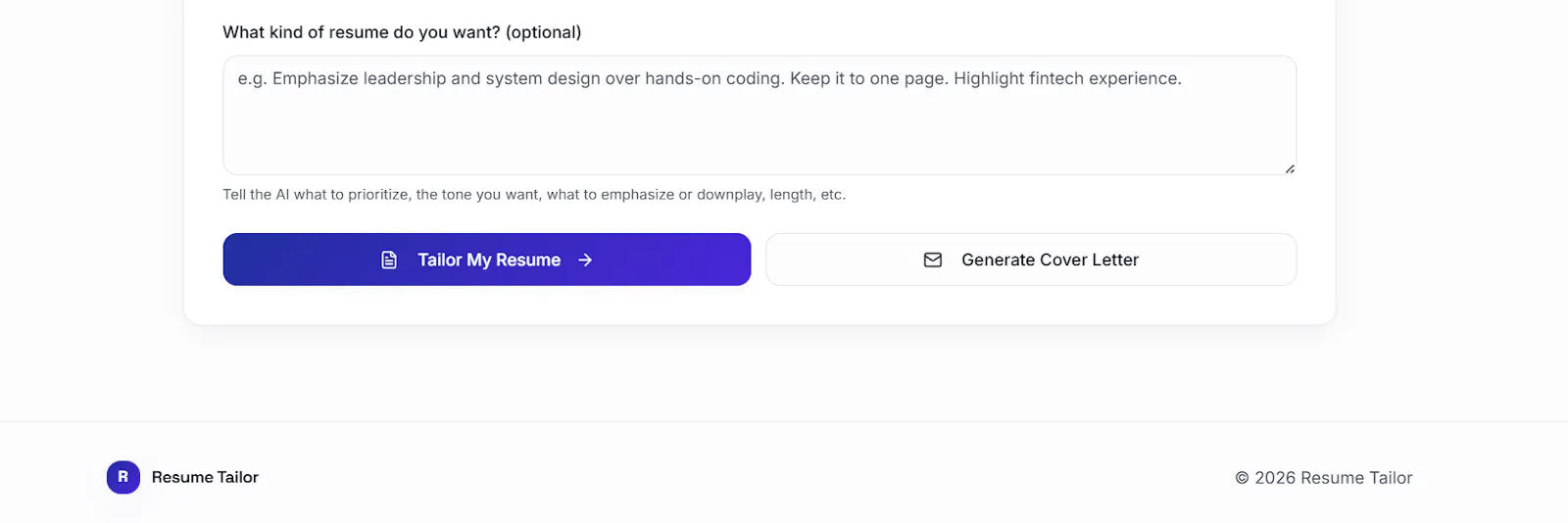 Resume Tailor — Let AI tailor resume. screenshot 2