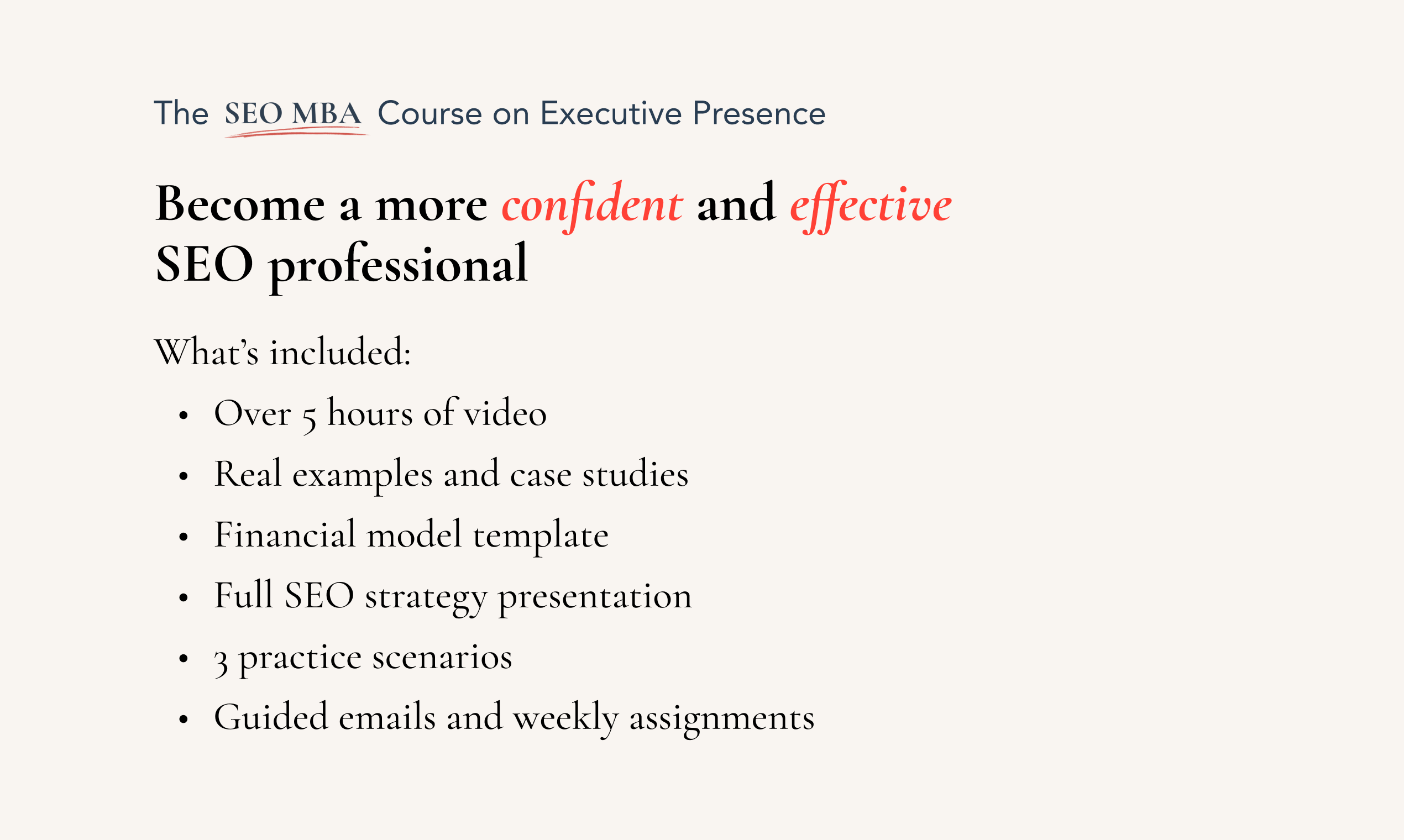 The SEO MBA Course on Executive Presence gallery image