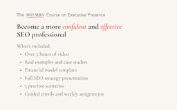 The SEO MBA Course on Executive Presence media 2