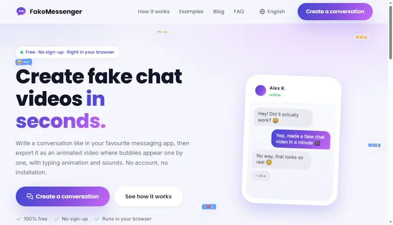 FakeMessenger screenshot 1