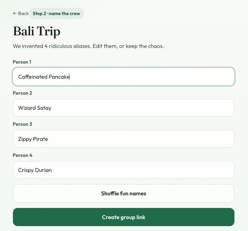 SplitMate — split expenses with a link screenshot 1