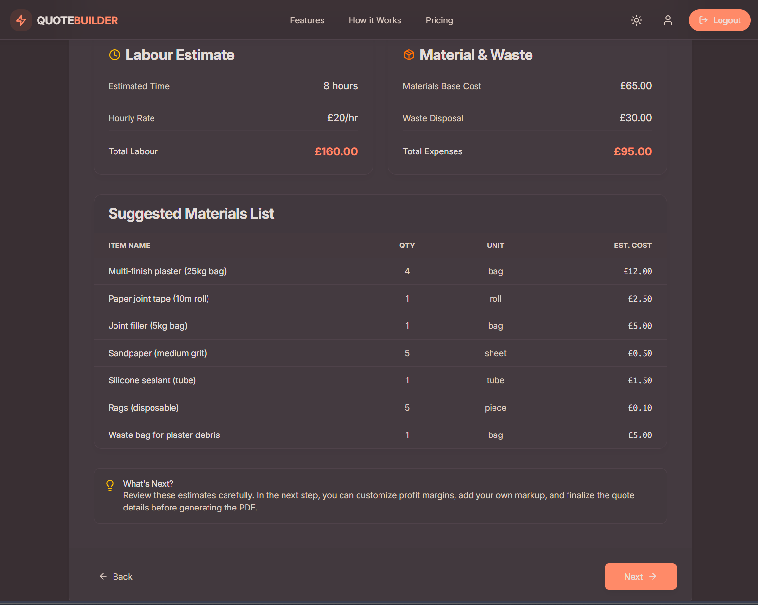 Quote Builder - Professional PDF Quotes - Screenshot 4 showing product features and functionality
