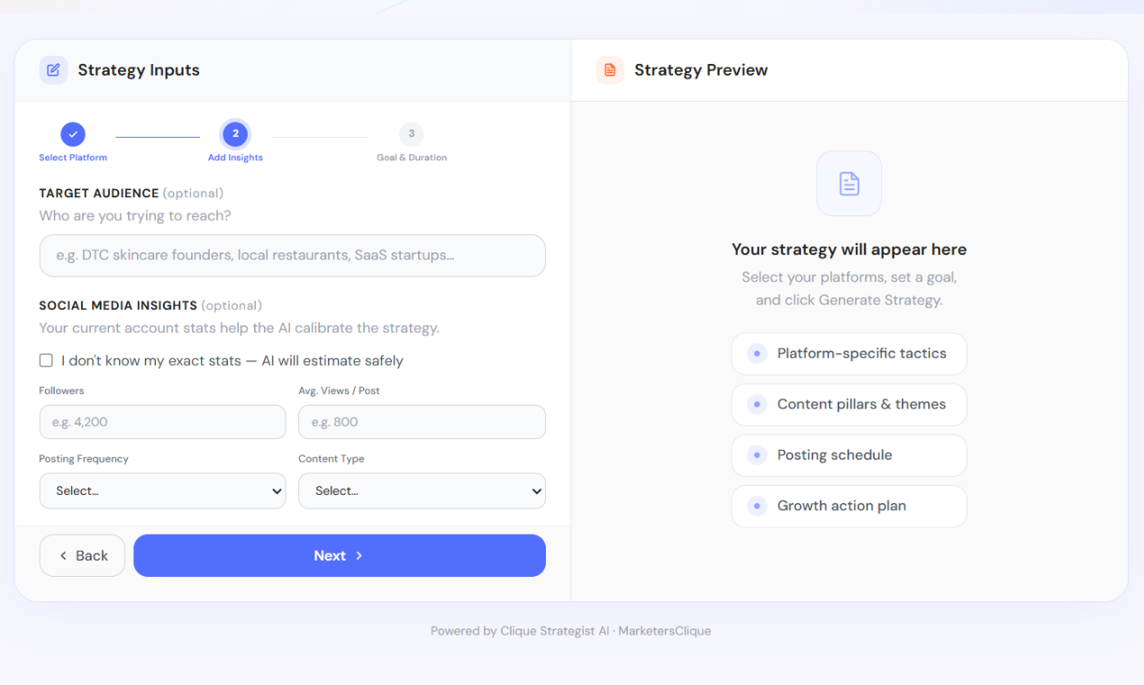 AI Social Media Strategy Builder gallery image
