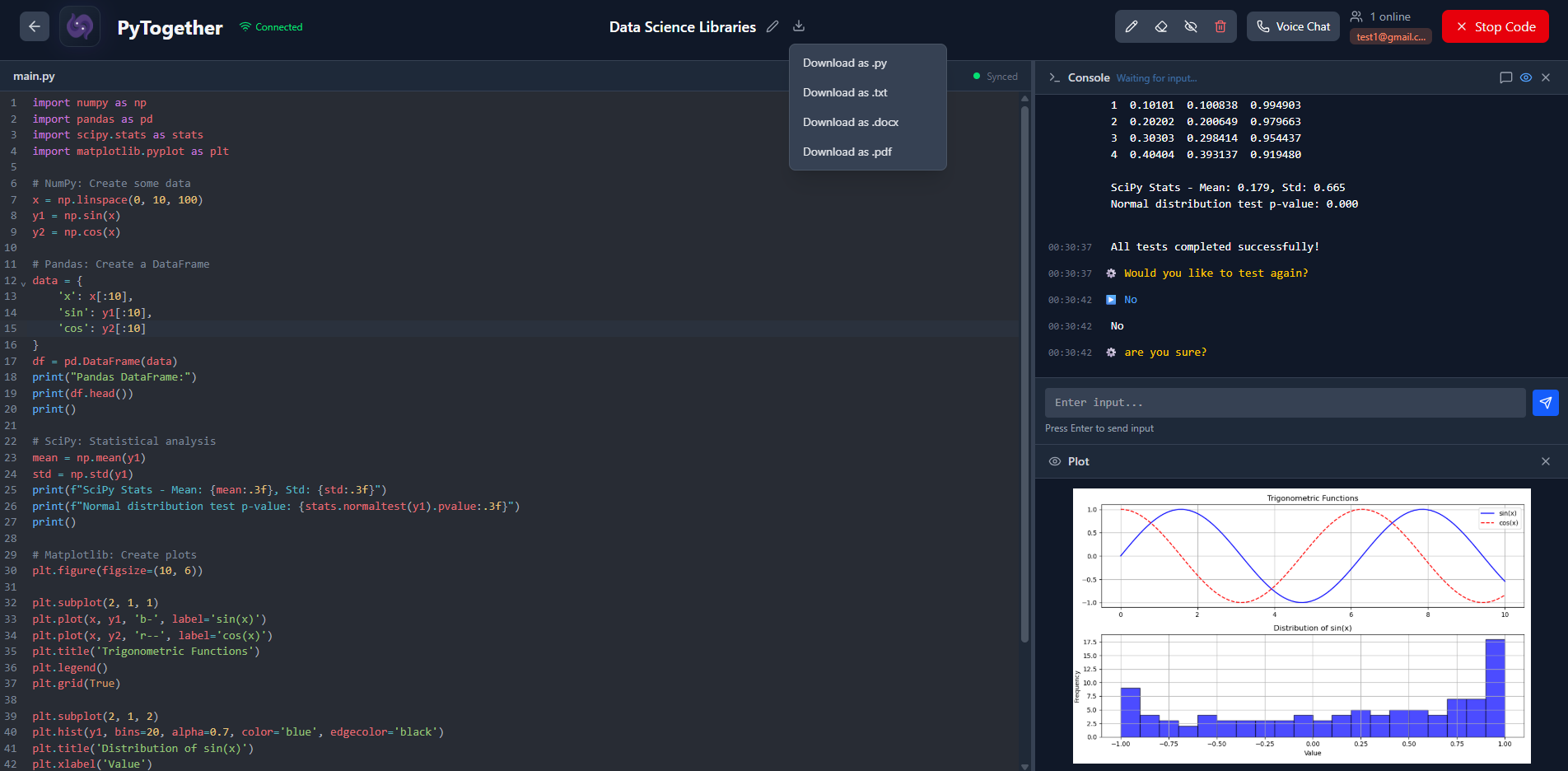 PyTogether - Screenshot 3 showing product features and functionality