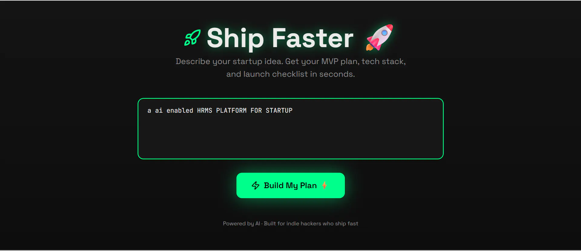 Ship Faster — Instant MVP Planner 项目横幅