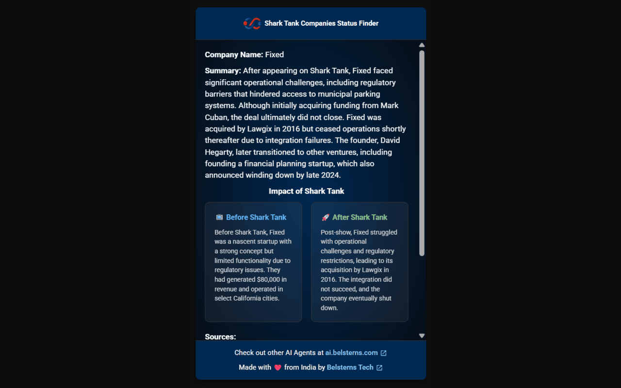 Shark Tank AI – Works inside YouTube - Instantly discover what happened to Shark Tank startups media 3