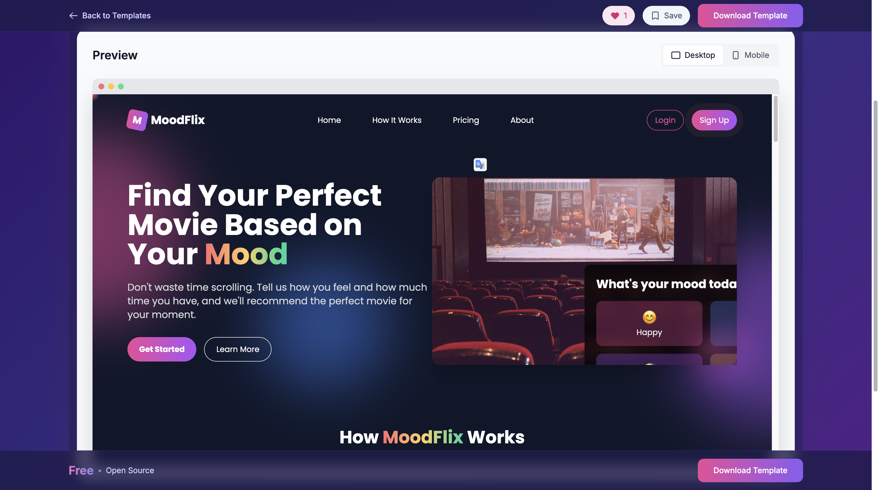 SaaS Landing Page Generator gallery image