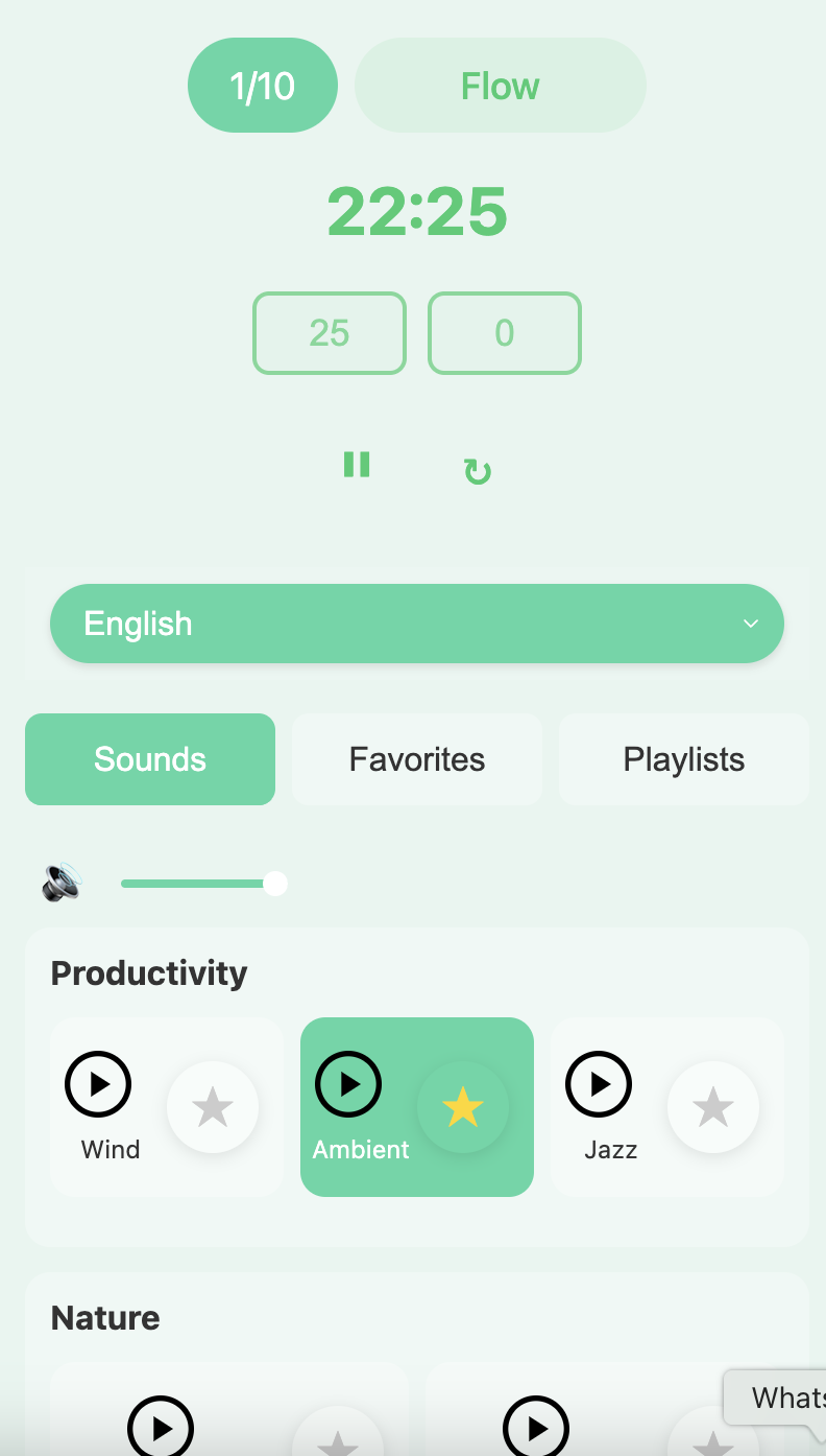 TimeMyFlow - 주변 사운드로 초점 타이머 미디어 2