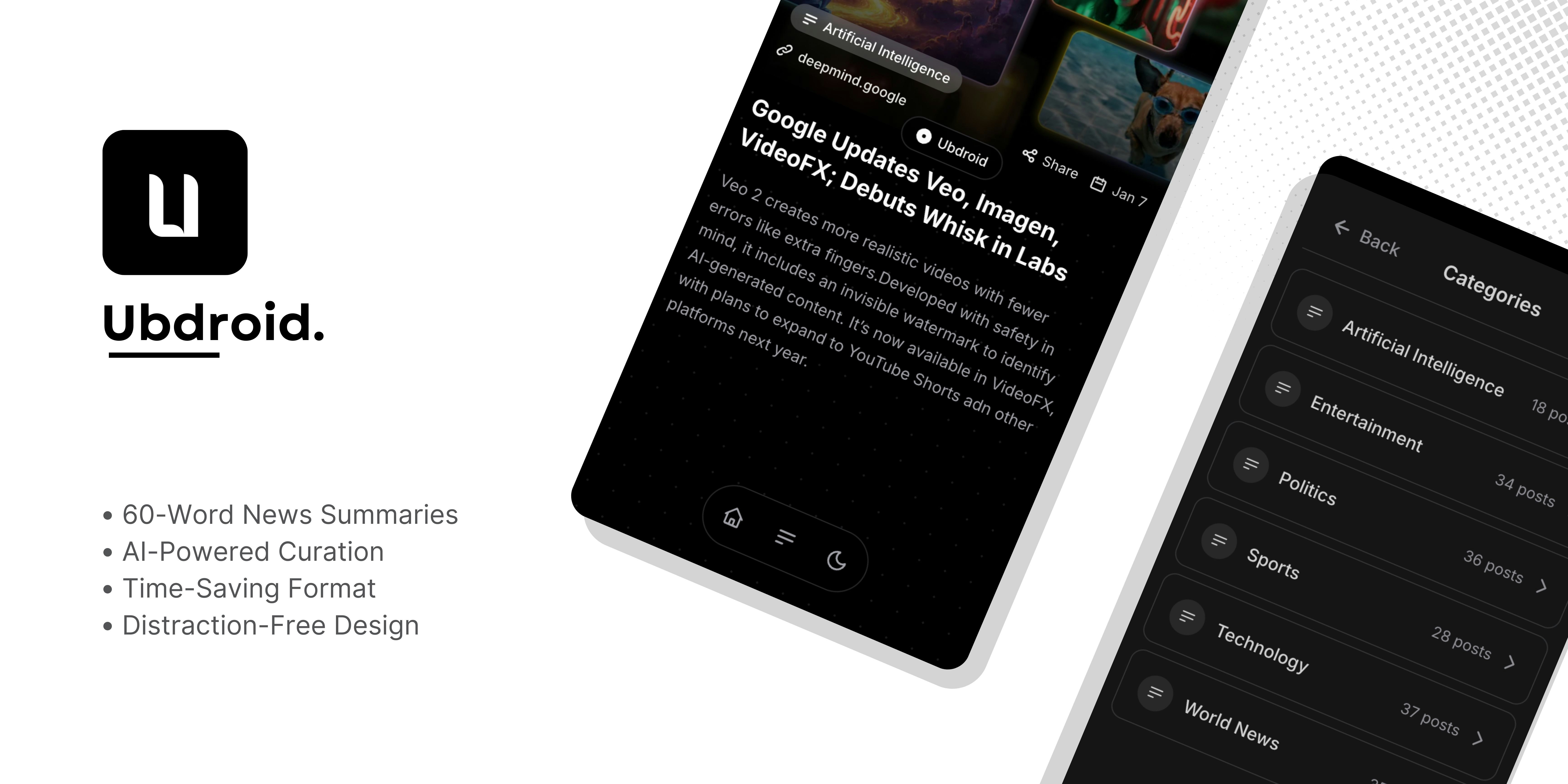 Ubdroid - 60 kelimeyle haber özetleri (PWA) medya 1