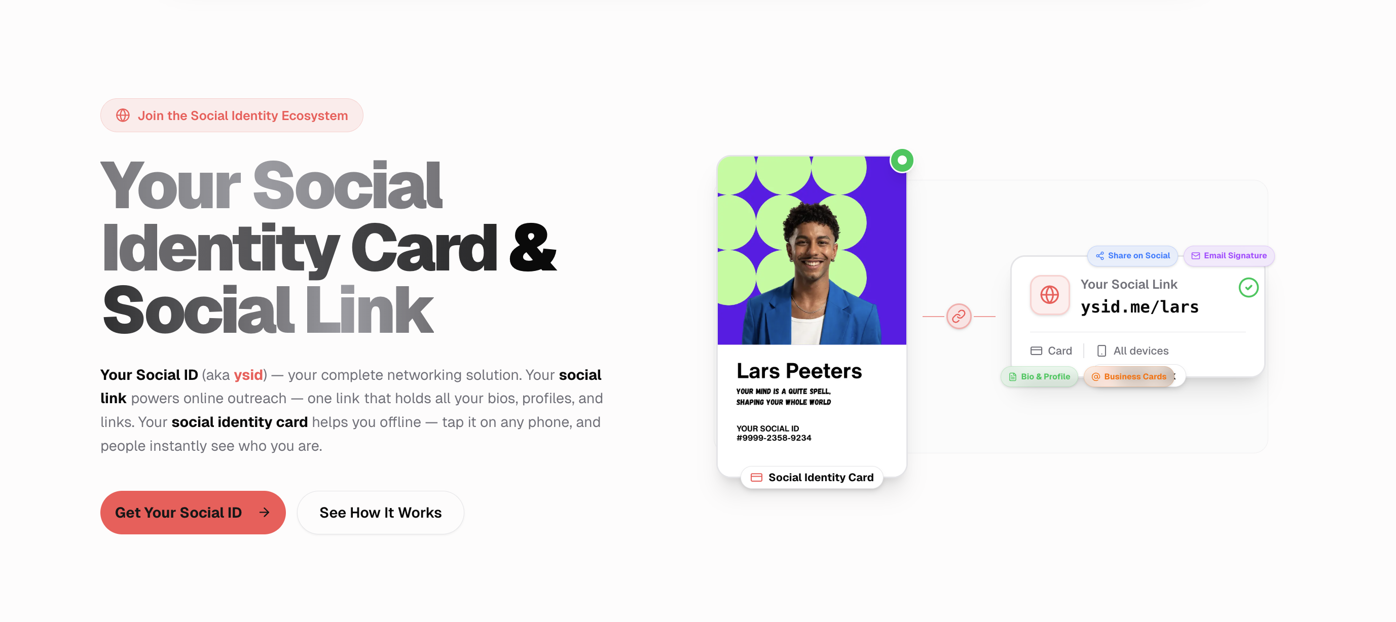 Your Social ID - Main product screenshot demonstrating key features and user interface