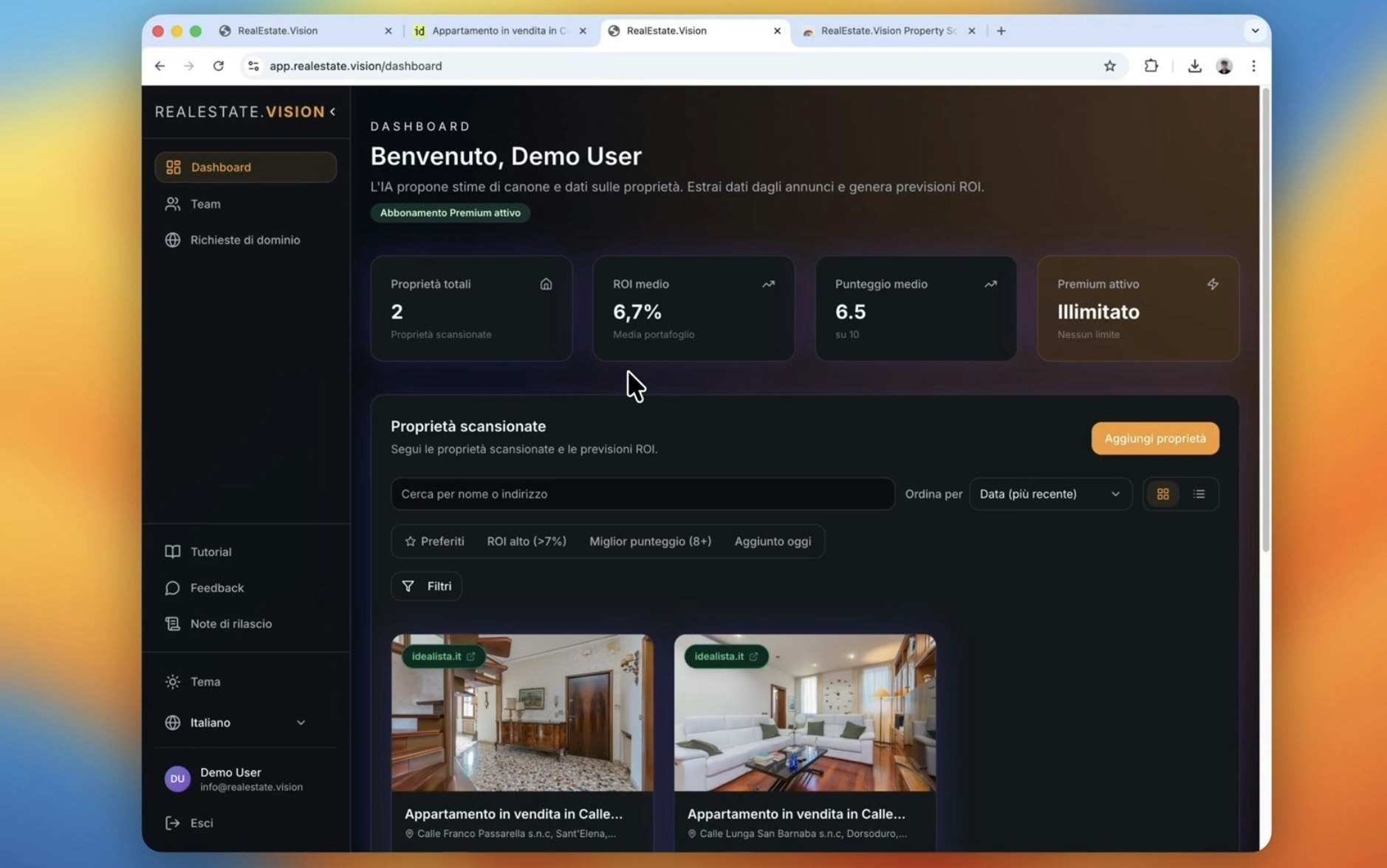 RealEstate.Vision - Screenshot 2 showing product features and functionality