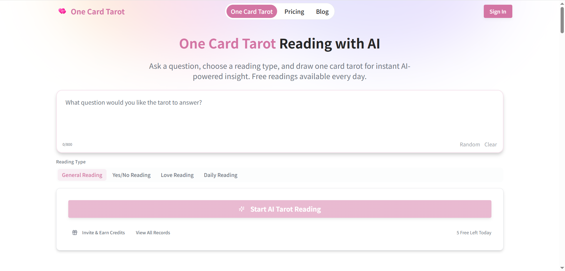 One Card Tarot gallery image