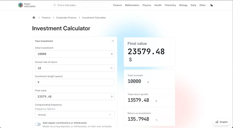 hexacalculator.com screenshot 2