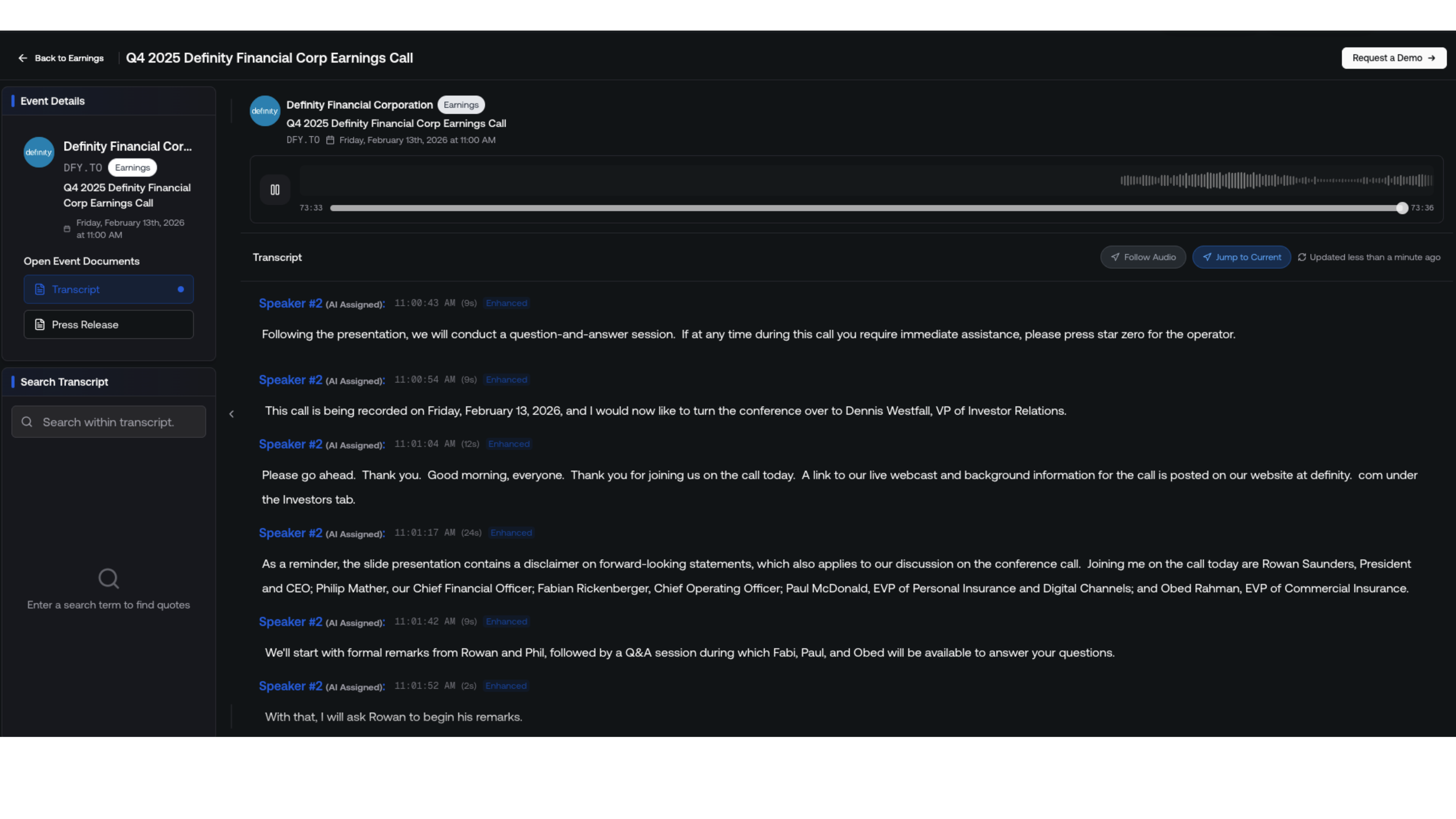 AllMind | Free Live Earning Calls & IR - Screenshot 3 showing product features and functionality