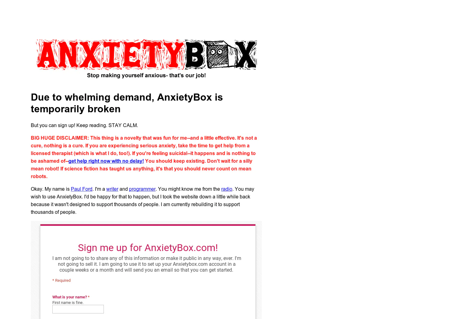Anxiety Box