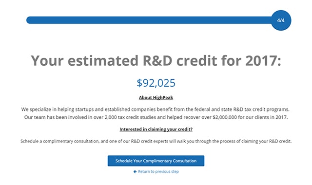 R&D tax credit calculator gallery image
