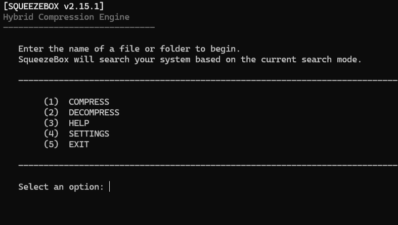 Squeezebox file compressor gallery image