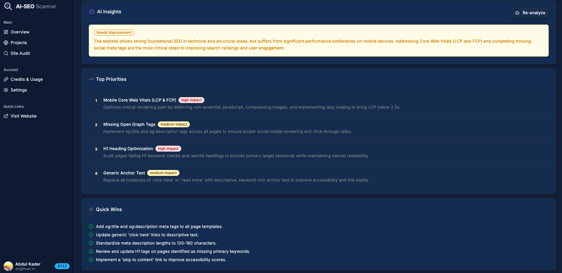 AI SEO Scanner - AI-powered SEO audits gallery image