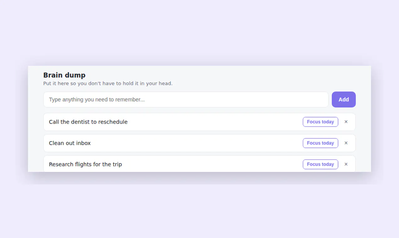 Focus Flow, Brain Dump & Task Simplifier screenshot 2