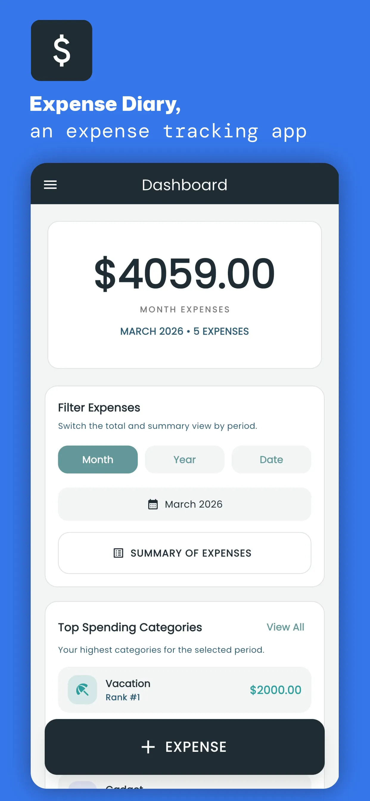 Expense Diary: Expense Tracker 제품 배너