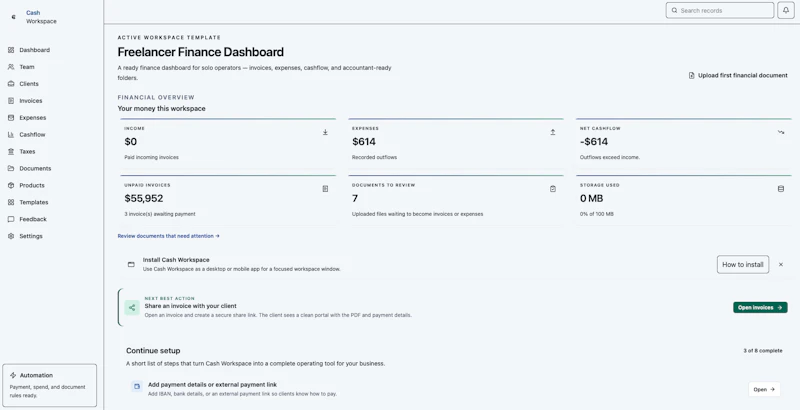 Cash Workspace screenshot 3