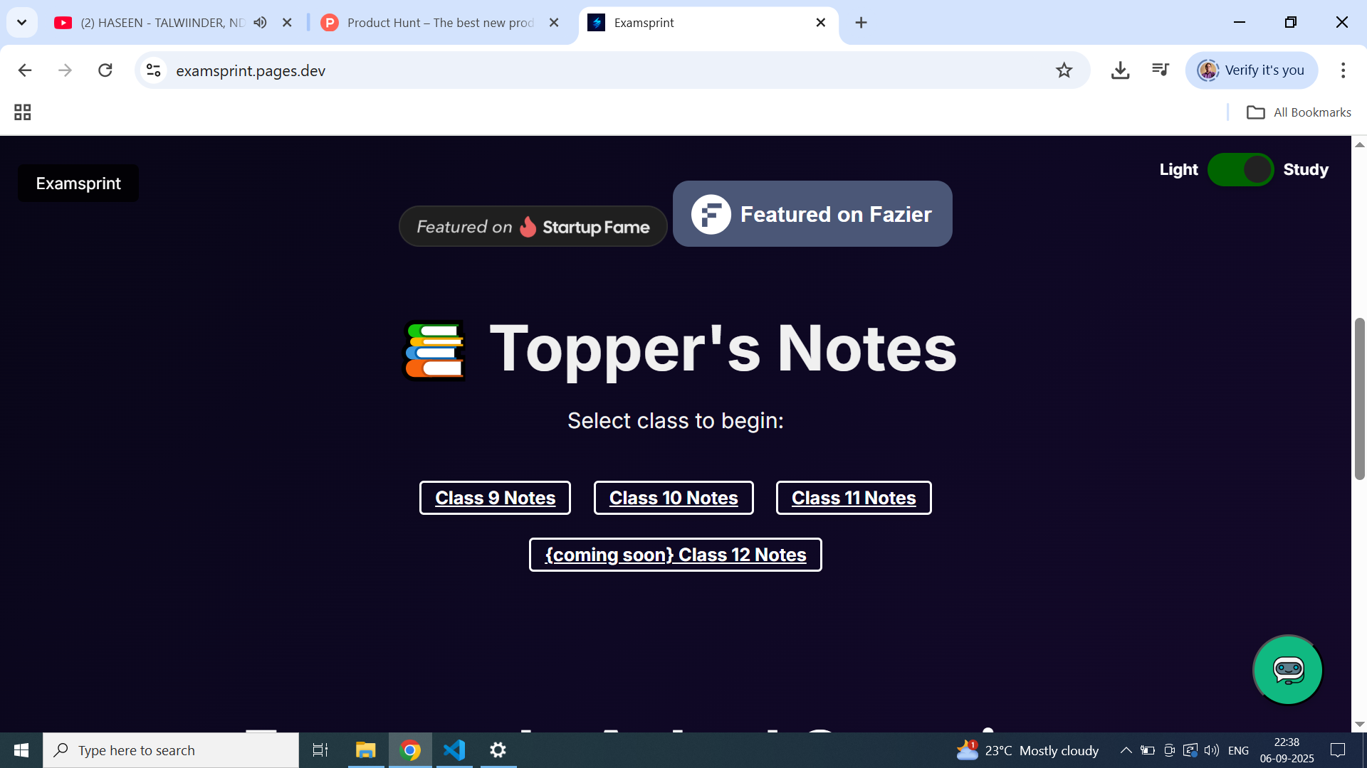 Mídia 2 de Examesprint - Solução de estudo de uma parada para estudo