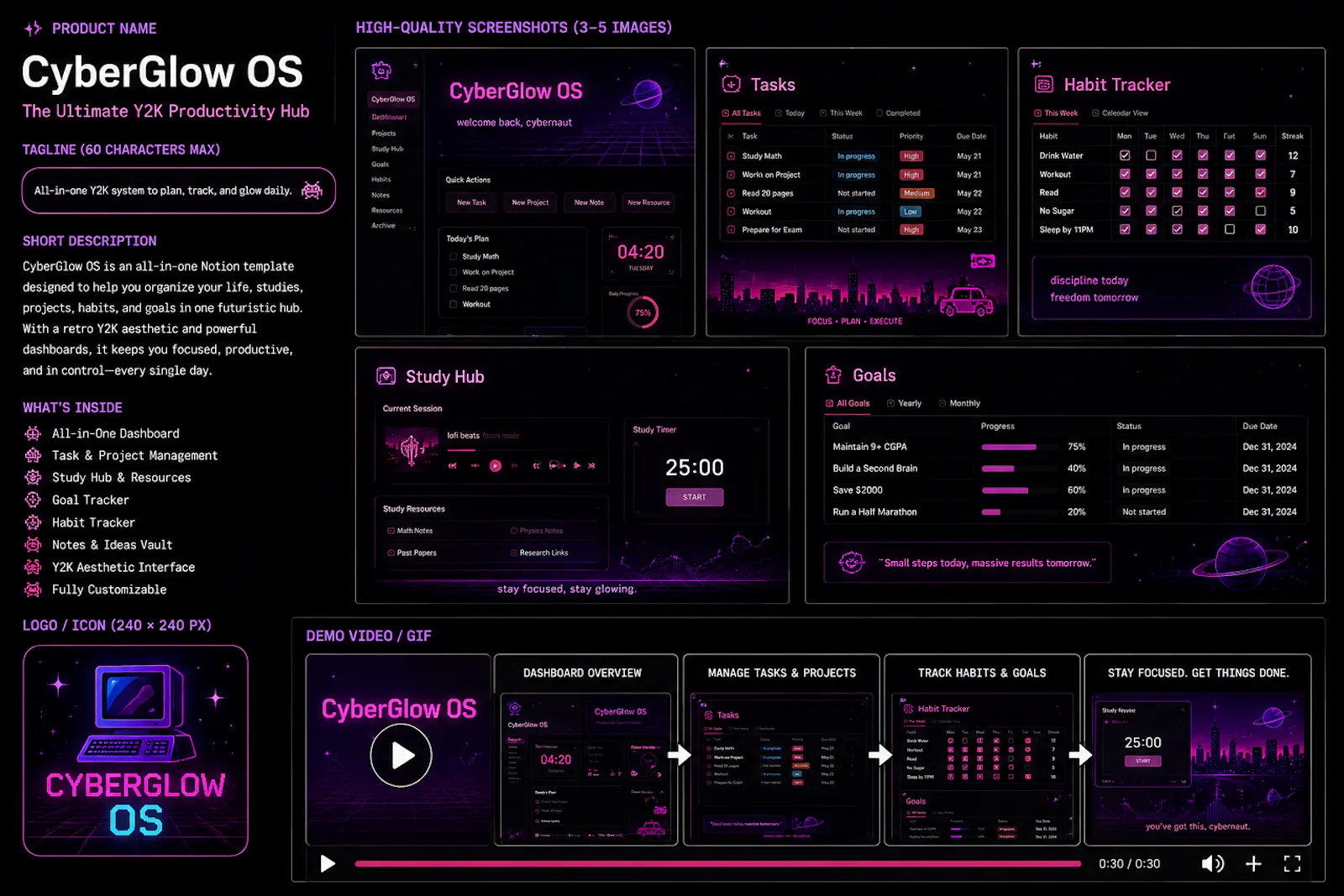 CyberGlow OS screenshot 2