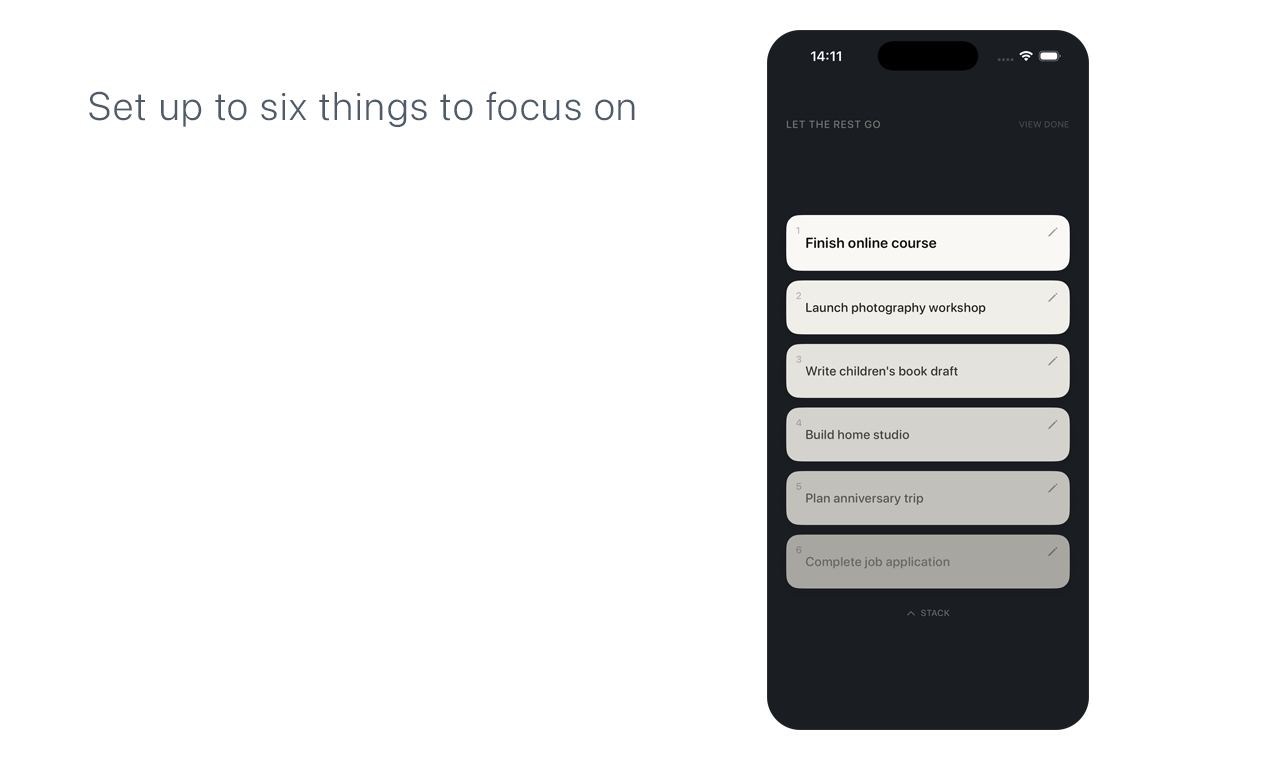 Let The Rest Go - Main product screenshot demonstrating key features and user interface