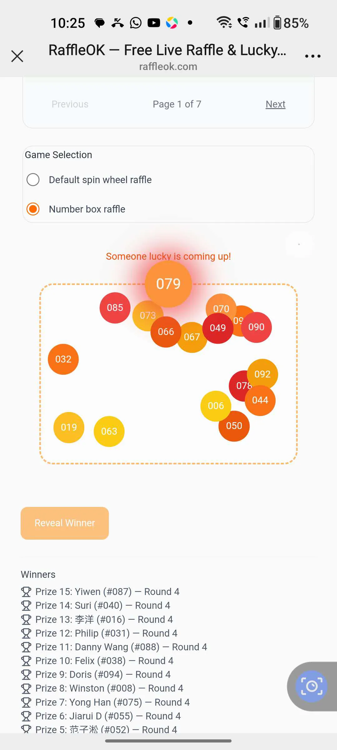 Free live raffle wheel & number draw  gallery image