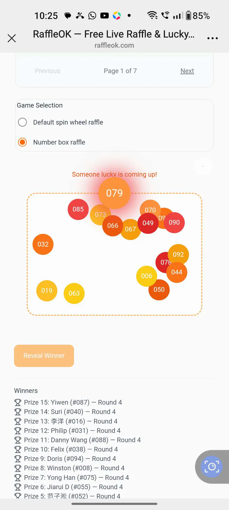 Free live raffle wheel & number draw  screenshot 12