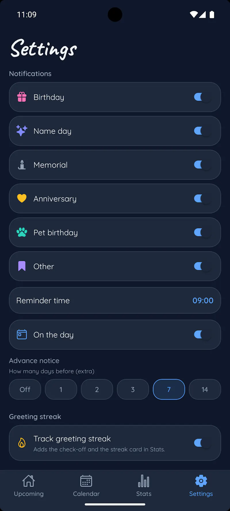Birthday and Name Day Reminder screenshot 9