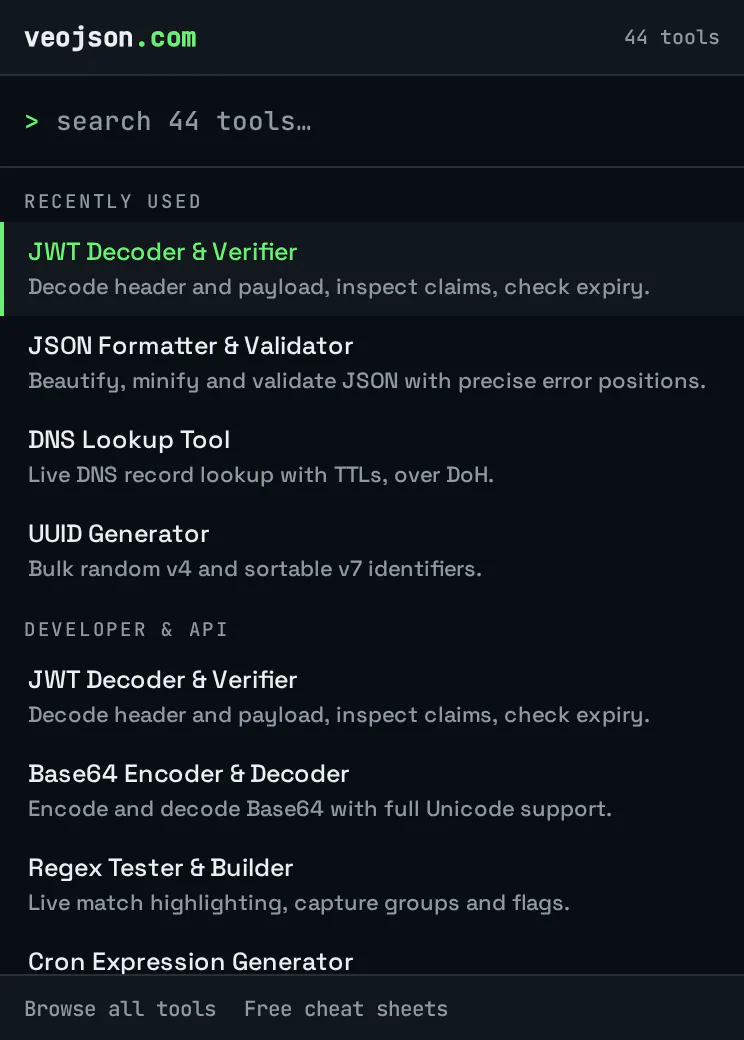 VeoJSON – 44+ Developer Micro-Tools gallery image