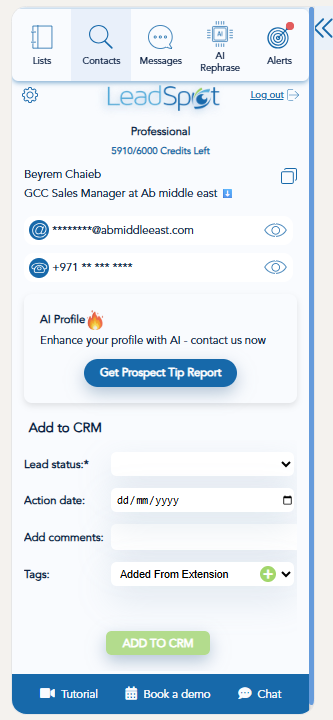LeadSpotting - Main product screenshot demonstrating key features and user interface