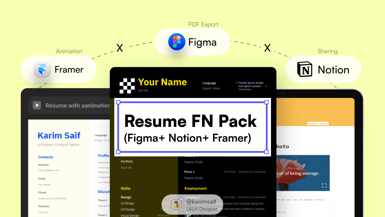 Resume FN Pack (Notion Figma Framer) media 1