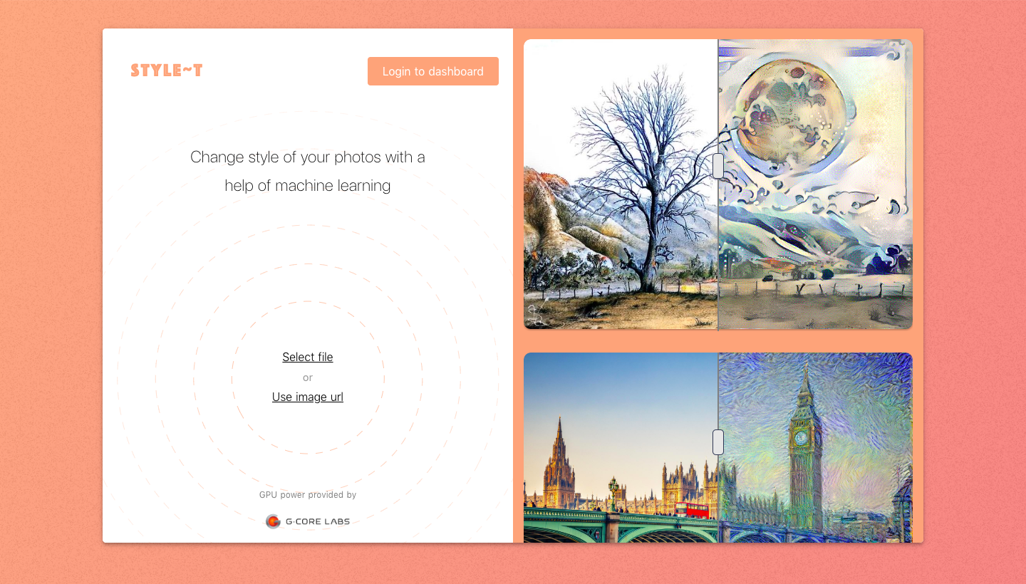 Artistic Style Transfer online gallery image