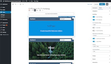 fullPage.js plugin for Gutenberg gallery image