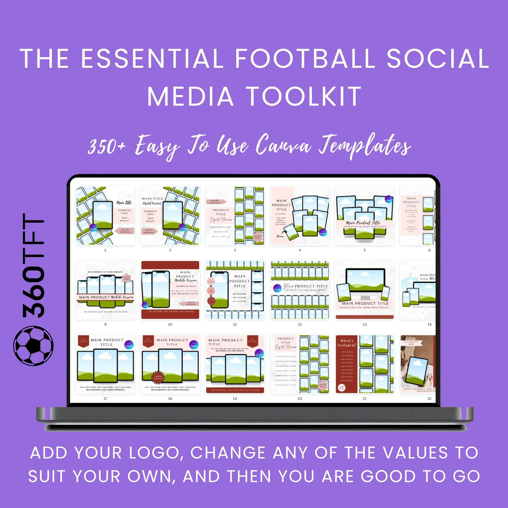 O kit de ferramentas de mídia social de futebol media 1