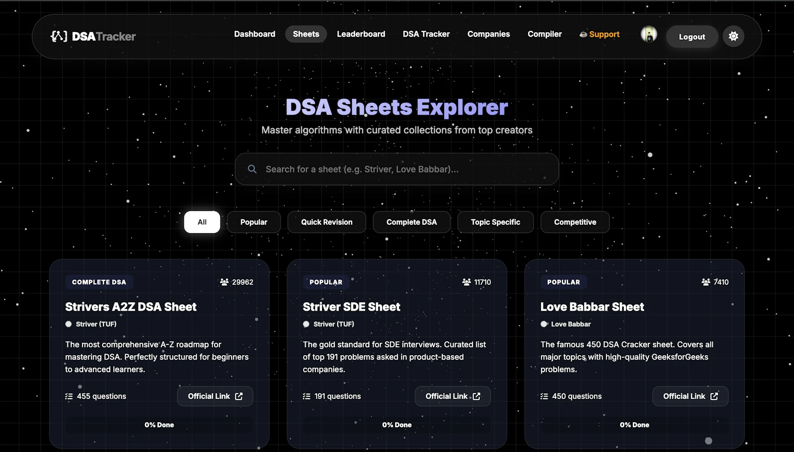 DSA Tracker screenshot 3